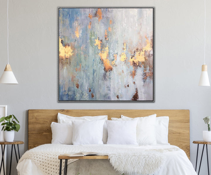 Gray Abstract Painting Gold Leaf Texture Art Abstract Original Painting On Canvas | THROUGH TIME - trendgallery.ca