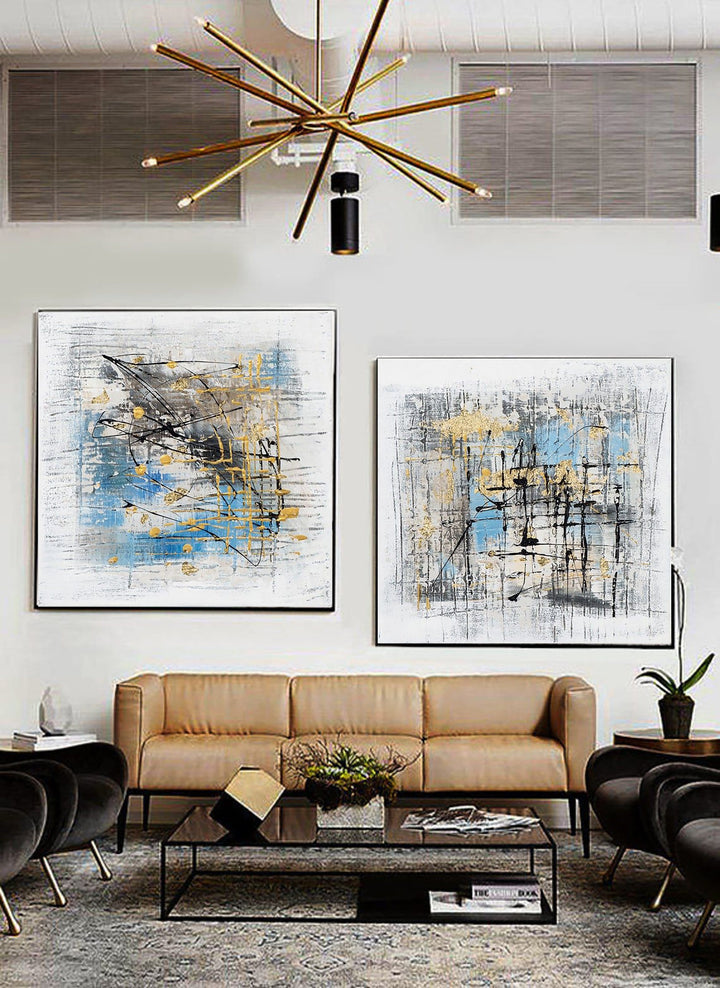 Set Of Two Original Artwork Unique Painting On Canvas Oversize Abstract Oil Painting Original Modern Art | COMPLEX DECISIONS