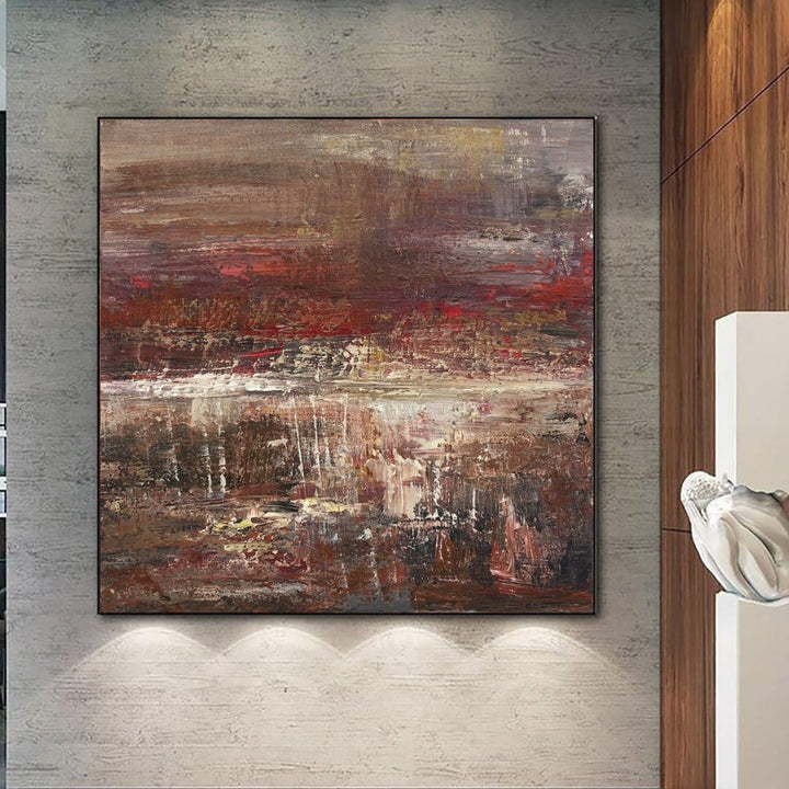 Abstract Oil Painting Canvas Red Wall Art Heavy Textured Artwork Neutral Art Abstract Impressionism Painting Luxury Painting | RED FIELD - trendgallery.ca