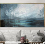 Large Abstract Landscape Painting on Canvas Modern Wall Art Original Arctic Nature Contemporary Creative Oil Painting | ARCTIC FRESH