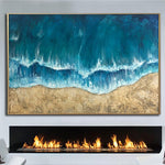 Abstract Landscape Paintings On Canvas Modern Impressionist Art Seascape Painting Textured Wall Art Handmade Art | SUNNY BEACH