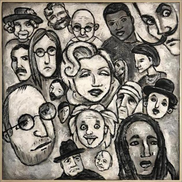 Famous Face Painting Black And White Abstract People Painting Lifestyle Human Art | FAMOUS PEOPLE - trendgallery.ca