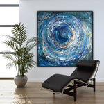 Original Blue Paintings On Canvas, Modern Ocean Oil Painting, Contemporary Handmade Painting, Abstract Swirl Art is the best for Home decor | SWIRL