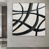 Original Black And White Canvas Art Abstract Shapes Art Oil Painting Modern Original Painting Black And White Modern Art | SERPENTINE LINES - trendgallery.ca