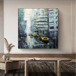 Original Abstract Tokyo Cityscape Paintings On Canvas Aesthetic Tokyo Streets Wall Art Textured City Oil Painting Modern Streets Wall Decor | STREETS OF TOKYO