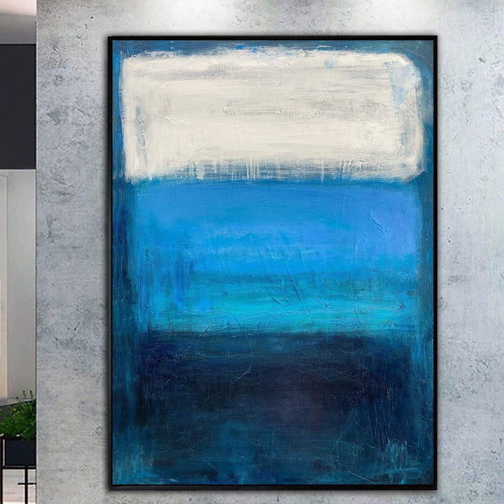 Royal Blue Painting Canvas Mark Rothko Style Painting Blue Wall Art Minimalist Art Wall Hanging Decor Commission Painting | MEMORY OF THE SEA - trendgallery.ca