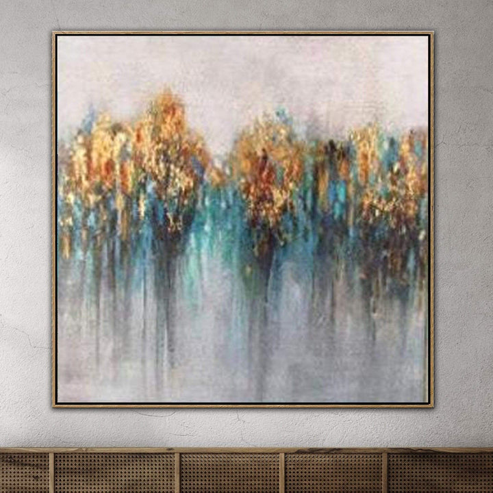 Extra Large Abstract Gold Leaf Paintings On Canvas Wall Art Modern Wall Decor | AUTUMN'S IMAGINATION