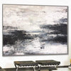 Abstract Oil Painting Oversized Artwork Black And White Painting On Canvas | FOGGY MORNING - trendgallery.ca