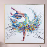 Original Abstract Ballerina Painting Modern Wall Art Impasto Oil Painting Colorful Ballet Art Wall Decor | BALLERINA MARGO