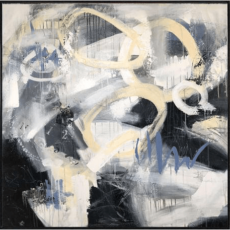 Large Acrylic Black And White Paintings On Canvas Framed Wall Art | DANCE IN THE DARK - trendgallery.ca