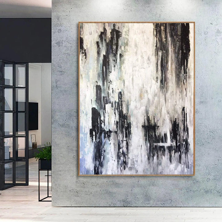Abstract Landscape Art in White, Grey and Brown | RAIN VEIL - trendgallery.ca