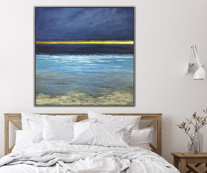 Ocean Painting Sunset Painting Modern Art Landscape Painting Blue Abstract Painting | FAR HORIZON