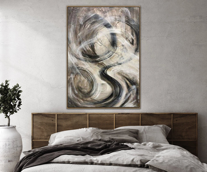 Large Painting On Canvas Oversize Black And White Abstract Painting Abstract Wall Painting Modern Abstract Painting Decor | DESERT BLIZZARD - trendgallery.ca