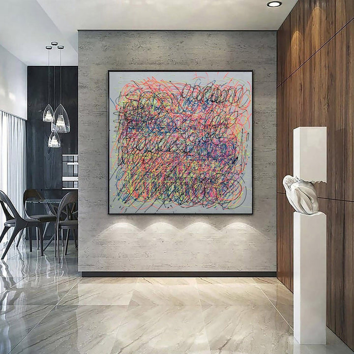 Jackson Pollock Style Paintings On Canvas Original Colorful Painting Abstract Canvas Art Oil Canvas Painting Living Room Wall Decor | ENDLESS LINE