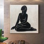 Abstract Nudes Painting Canvas Abstract Nude Woman Painting Black and White Wall Art Handmade Oil Painting Abstract Sexy Wall Art | NAKED BEAUTY