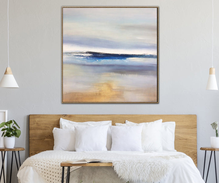 Large Wall Art Abstract Blue Wall Art Brown Painting Sea Abstract Painting Canvas | PIECE OF PARADISE - trendgallery.ca