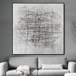 Black And White Abstract Painting Gray Artwork Canvas Art Modern Painting for Hotel Decor | ROTATION