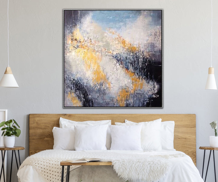 Autumn Abstract Painting Gold and White Art | AUTUMN MEMORY - trendgallery.ca