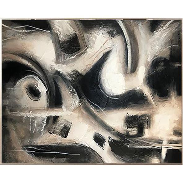 Oversized Wall Art Black and White Art Paintings on Canvas Minimalist Abstract Decor Art Gray Tones Artwork | PROJECTED - trendgallery.ca