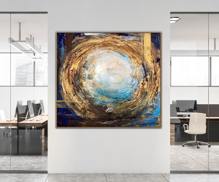Extra Large Abstract Paintings On Canvas Original Artwork Golden Modern Art Wall Decor | BRIGHT BALL - trendgallery.ca