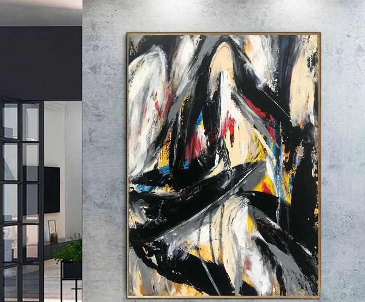 Abstract Painting on Canvas Dark Art Black Artwork Contemporary Wall Art 54x40 Art Brush Stroke Art Painting for Home Decor | ENERGY MIX - trendgallery.ca