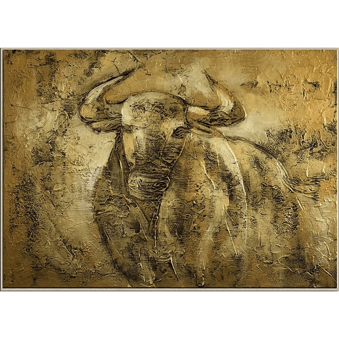 Large Painting On Canvas Original Abstract Bull Painting Gold Painting Modern Wall Art Framed Wall Art | GOLDEN OX - trendgallery.ca