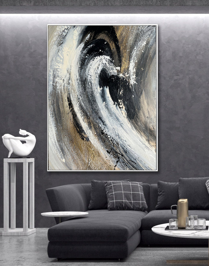 Abstract Wave Paintings On Canvas, Original Oil Painting, Contemporary Art, Acrylic Handmade Painting is the best for Home and Office decor | SHATTERING WAVE