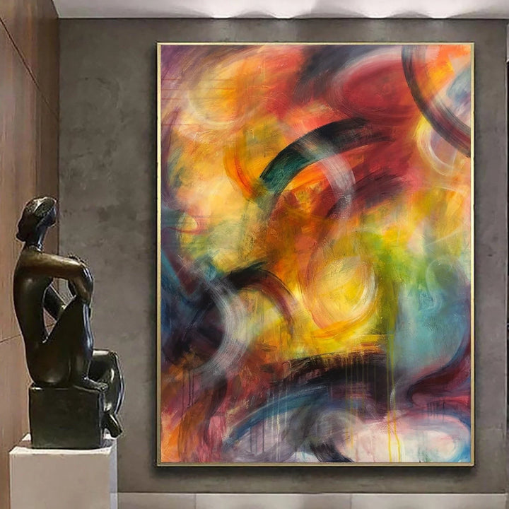 Abstract Colorful Painting Modern Canvas Wall Art Colorful Artwork Acrylic Painting Abstract Oil Painting Modern Fine Art Wall Decor | AUTUMN WALTZ - trendgallery.ca
