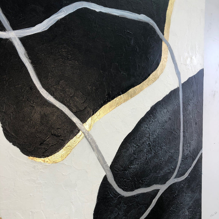 Oversize Wall Art Abstract Paintings On Canvas Black And White Oil Painting Gray Wall Art Minimalist Art Large Wall Home Decor | CROSSROADS - trendgallery.ca