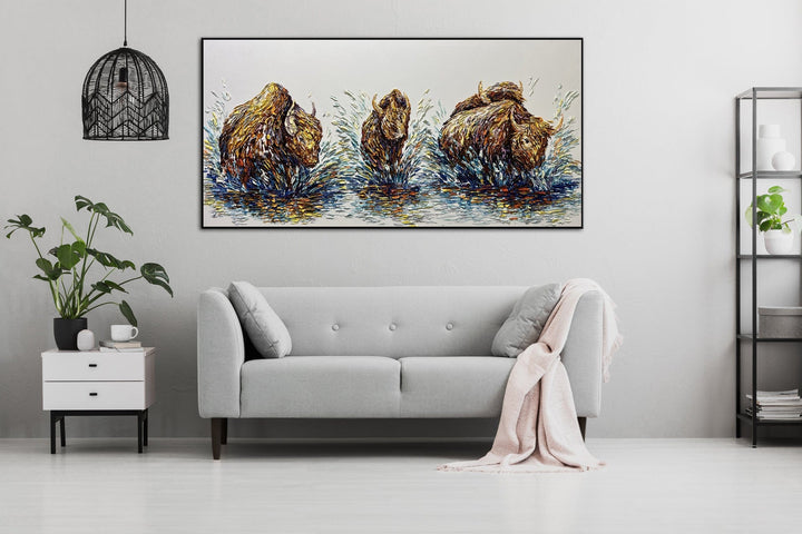 PACK OF BISONS 23"x46"