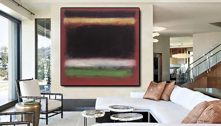 Mark Rothko Canvas Art Abstract Expressionist Paintings On Canvas Modern Fine Art Textured Handmade Wall Art Mark Rothko Painting | DARK REFLECTION - trendgallery.ca