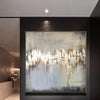 Oversized Original Abstract Silver Leaf Art Modern Wall Art | STRIP OF LUCK - trendgallery.ca