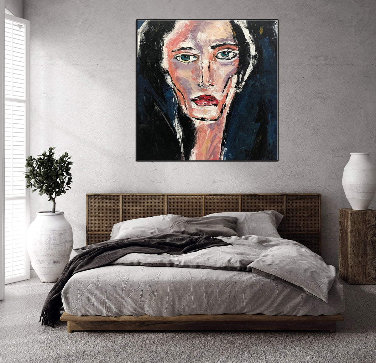 Extra Large Abstract Face Oil Paintings On Canvas Modern Fine Art Women ...
