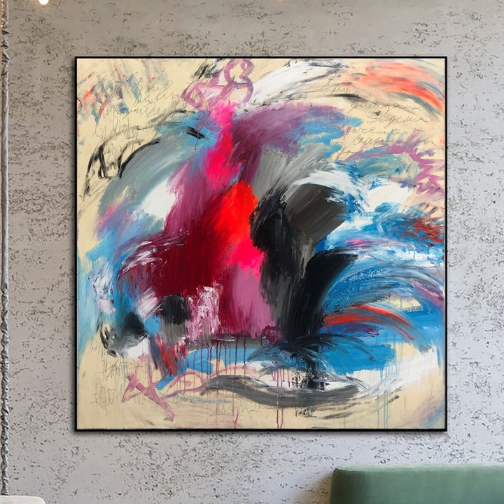 Abstract Painting on Canvas Expressionism Painting Beige Wall Art Action Painting Modern Vivid Art Textured Wall Art Hand Painted Art | DESERT LAKE - trendgallery.ca