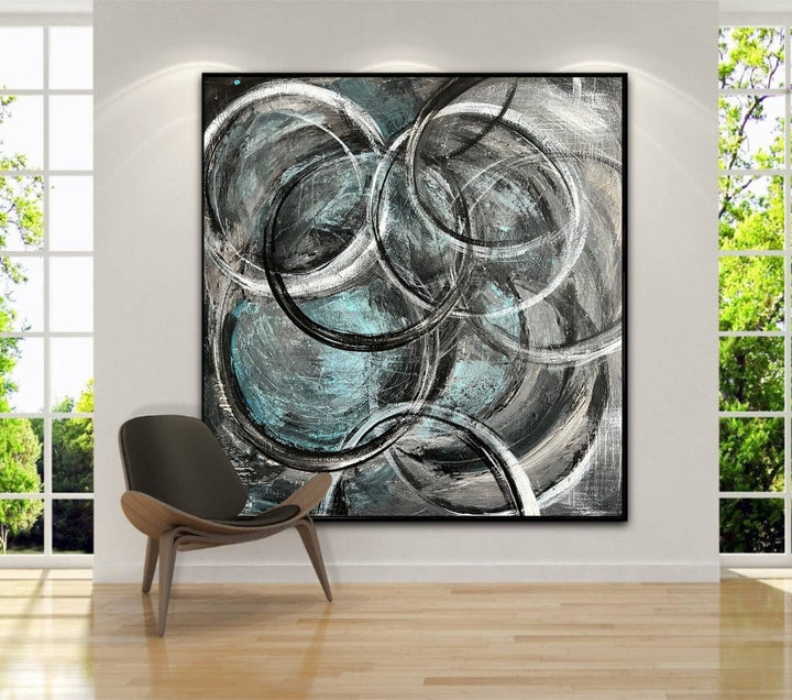 Original Circles Paintings On Cangvas, Modern Abstract Textured Contemporary Artwork is a Perfect Decor for your Living Room | CIRCLES PLEXUS