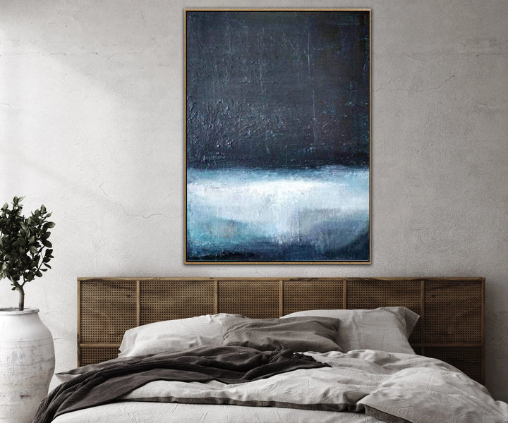 Abstract Landscape Art in Black, White and Blue | SPACE NEBULA - trendgallery.ca