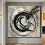 Oversized Oil Paintings On Canvas Black And White Art Acrylic Painting | ABYSS