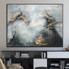 Extra Large Oil Painting Large Canvas Wall Art Blue And Gold Abstract Painting Original Wall Art | SOMEWHERE IN THE HEAVEN - trendgallery.ca
