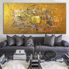 Abstract Painting in Gold and Yellow | GOLDEN COIN - trendgallery.ca