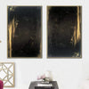 Large Original Gold Leaf Painting Set Of 2 Artwork Black Wall Painting Oversized Paintings On Canvas Creative Texture Art | DARK REFLECTION - trendgallery.ca