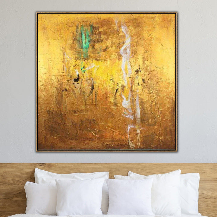 Abstract Art in Gold, Green and White | GOLD RUSH - trendgallery.ca