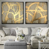 Abstract Acrylic Painting On Canvas Set Of 2 Gold Leaf Paintings Original Wall Art | GLORY GATE - trendgallery.ca