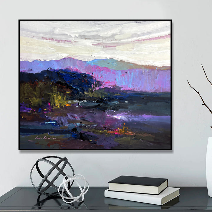 Abstract Purple Landscape Paintings On Canvas Original Minimalist Art Creative Oil Painting for Home Wall Decor | DEPTH OF NATURE 290 39.4"x45.3"