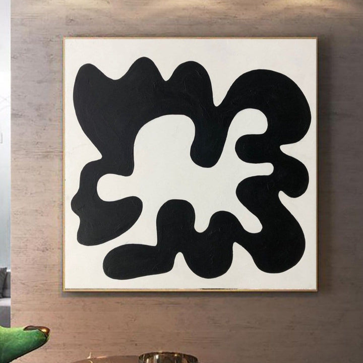 Large Abstract Black And White Paintings On Canvas Abstract Fine Art Modern Fine Art Texture Art Contemporary Creative Wall Art | WAY AROUND - trendgallery.ca