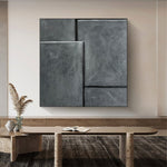 Original Gray Paintings On Cangvas, Modern Textured Art Framed Abstract Painting Minimalist Art is the best for Home and Office decor | BRICKWALL