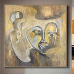 Gold Painting Brown Painting Art Painting Abstract Oil Canvas Painting | FACES OF LIGHT
