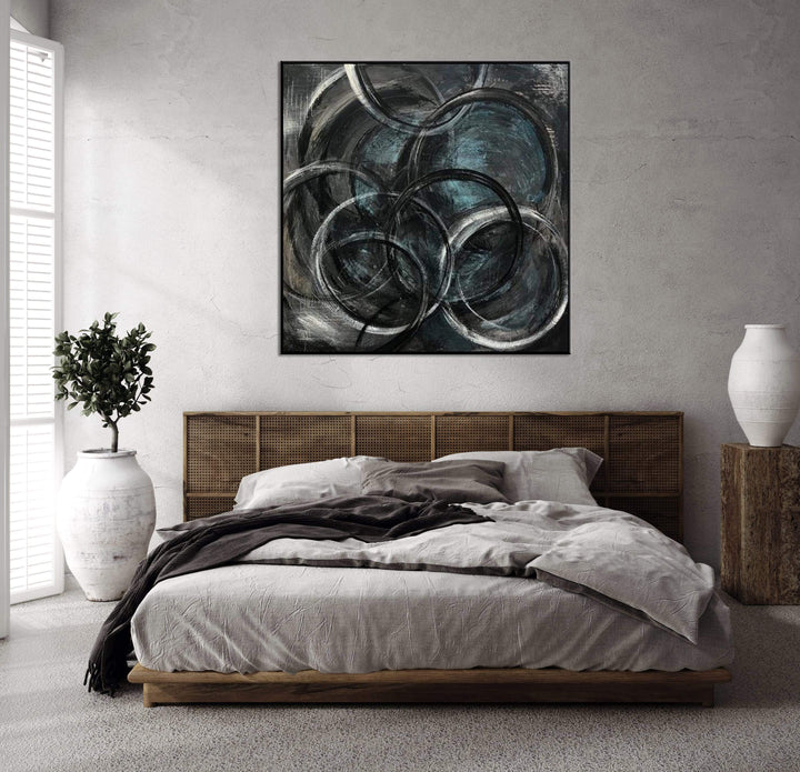 Extra Large Wall Art Abstract Painting Black And White Painting On Canvas Black Oil Paintings Original Abstract Living Room Wall Art Decor | EXEMPTION - trendgallery.ca