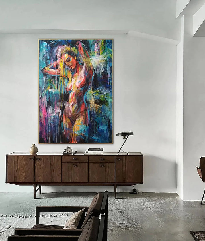 Large Abstract Figurative Art Original Colorful Paintings On Canvas Textured Handmade Painting Modern Vivid Fine Art | LADY RAIN - trendgallery.ca