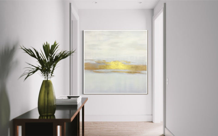 Gold Horizon Painting Gold Artwotk Gold Leaf Wall Art Large Abstract Painting On Canvas For Office Decor Modern Art Original Artwork | GOLDEN GLEAM