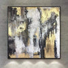 Black And White Painting Gold Leaf Modern Painting Oversized Abstract Painting On Canvas | ENERGY FLOWS - trendgallery.ca